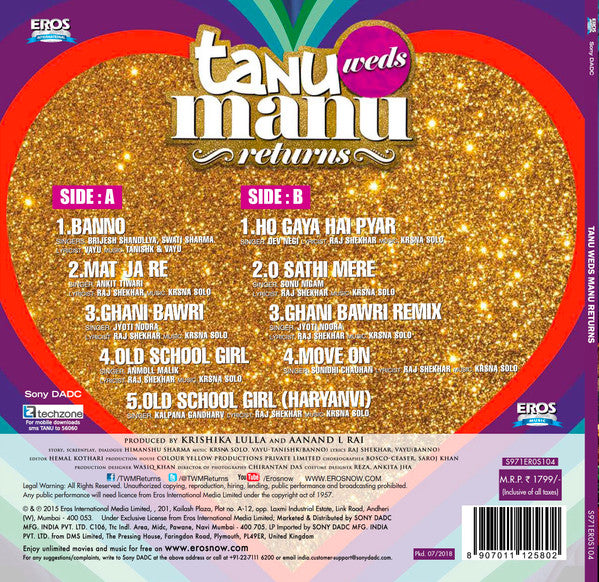 Krsna Solo, Raj Shekhar - Tanu Weds Manu Returns (Vinyl)