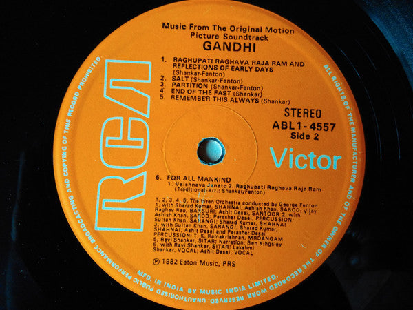 Ravi Shankar, George Fenton - Gandhi - Music From The Original Motion Picture Soundtrack (Vinyl)