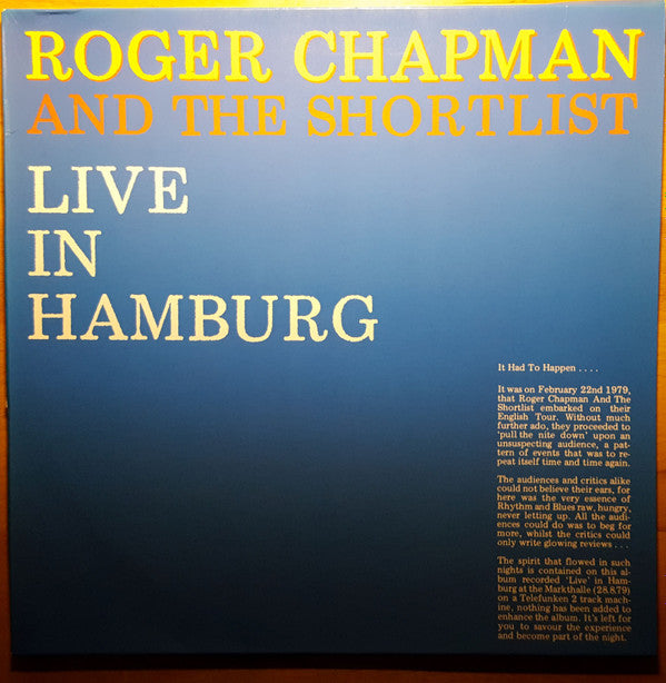 Roger Chapman And Shortlist, The - Live In Hamburg (Vinyl) (2)