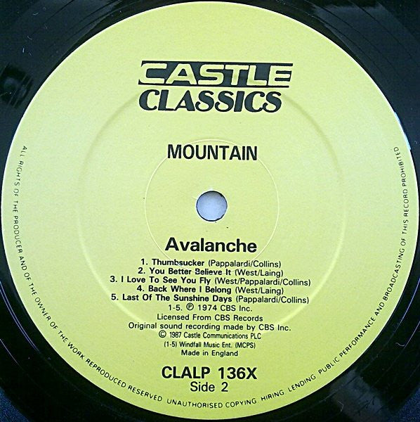 Mountain - Avalanche (Vinyl)