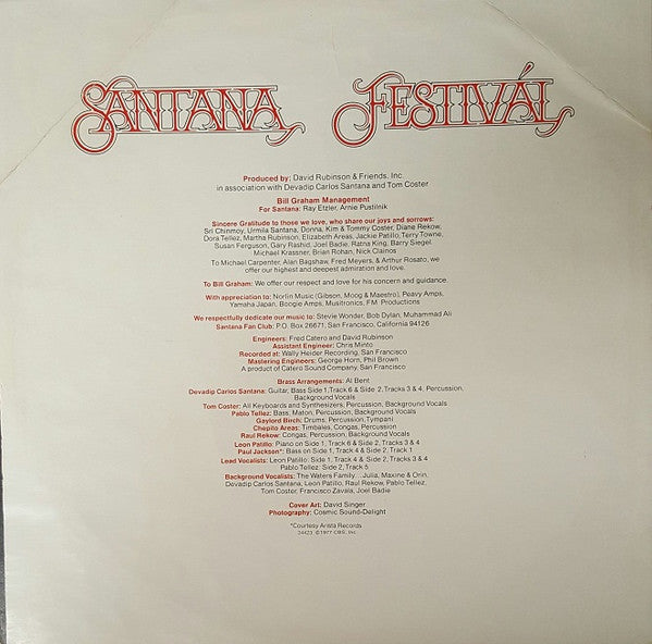 Santana - FestivÃ¡l (Vinyl)