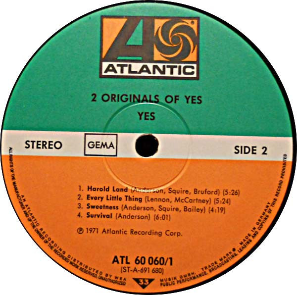 Yes - 2 Originals Of Yes (Vinyl) (2)