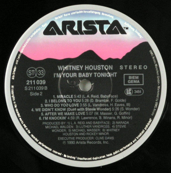 Whitney Houston - I'm Your Baby Tonight (Vinyl)