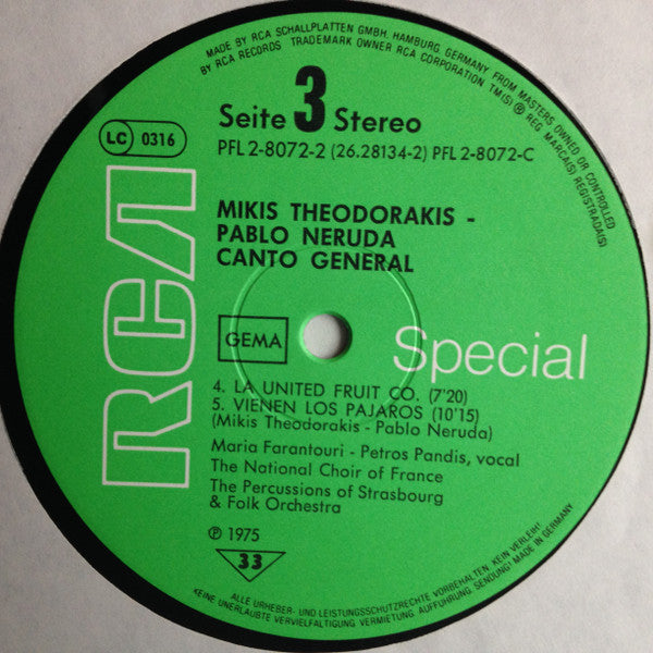 Mikis Theodorakis - Pablo Neruda - Canto General (Vinyl) (2)