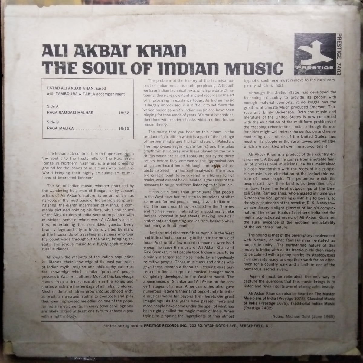 Ali Akbar Khan  - The Soul Of Indian Music (Vinyl)