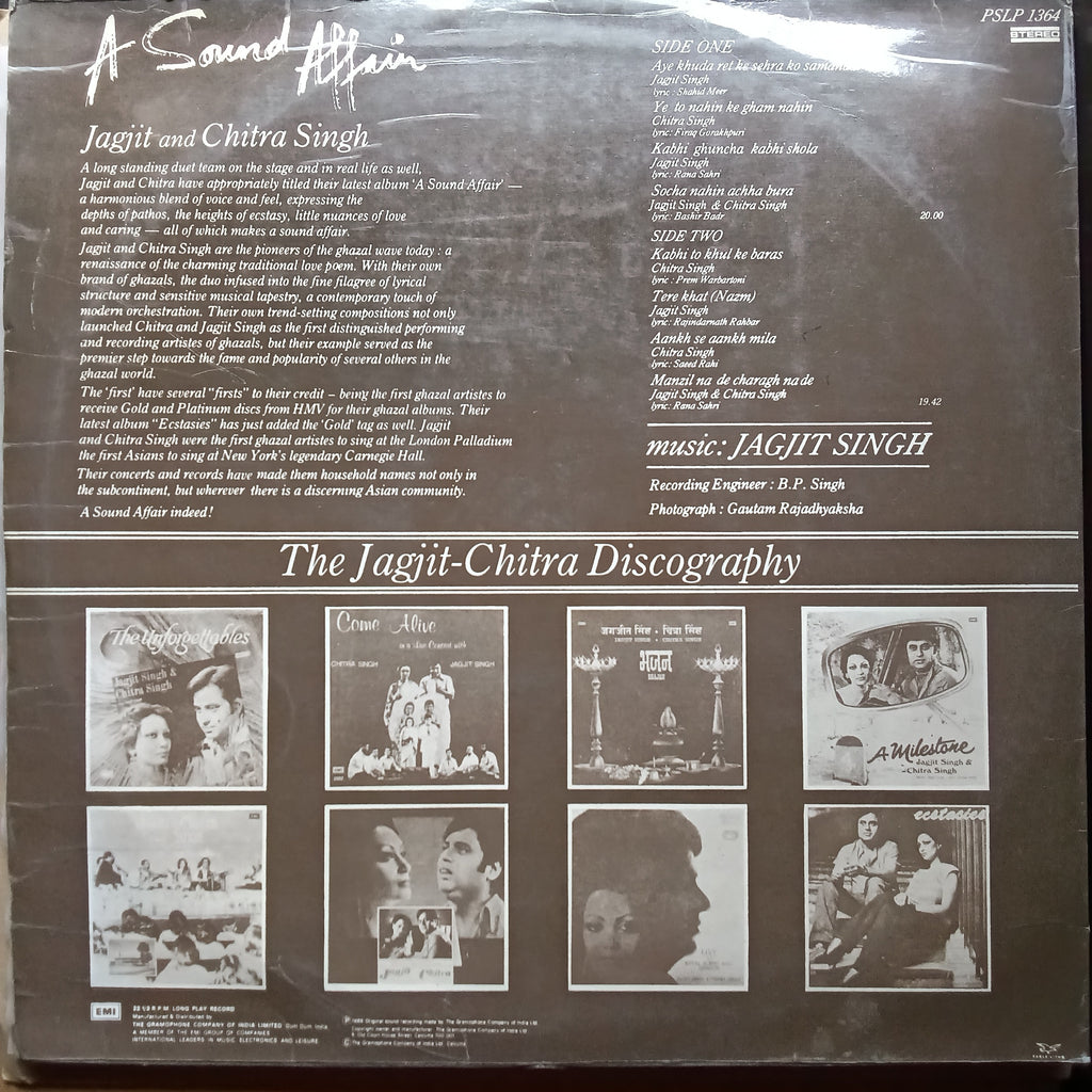 Jagjit And Chitra Singh - A Sound Affair (Vinyl)