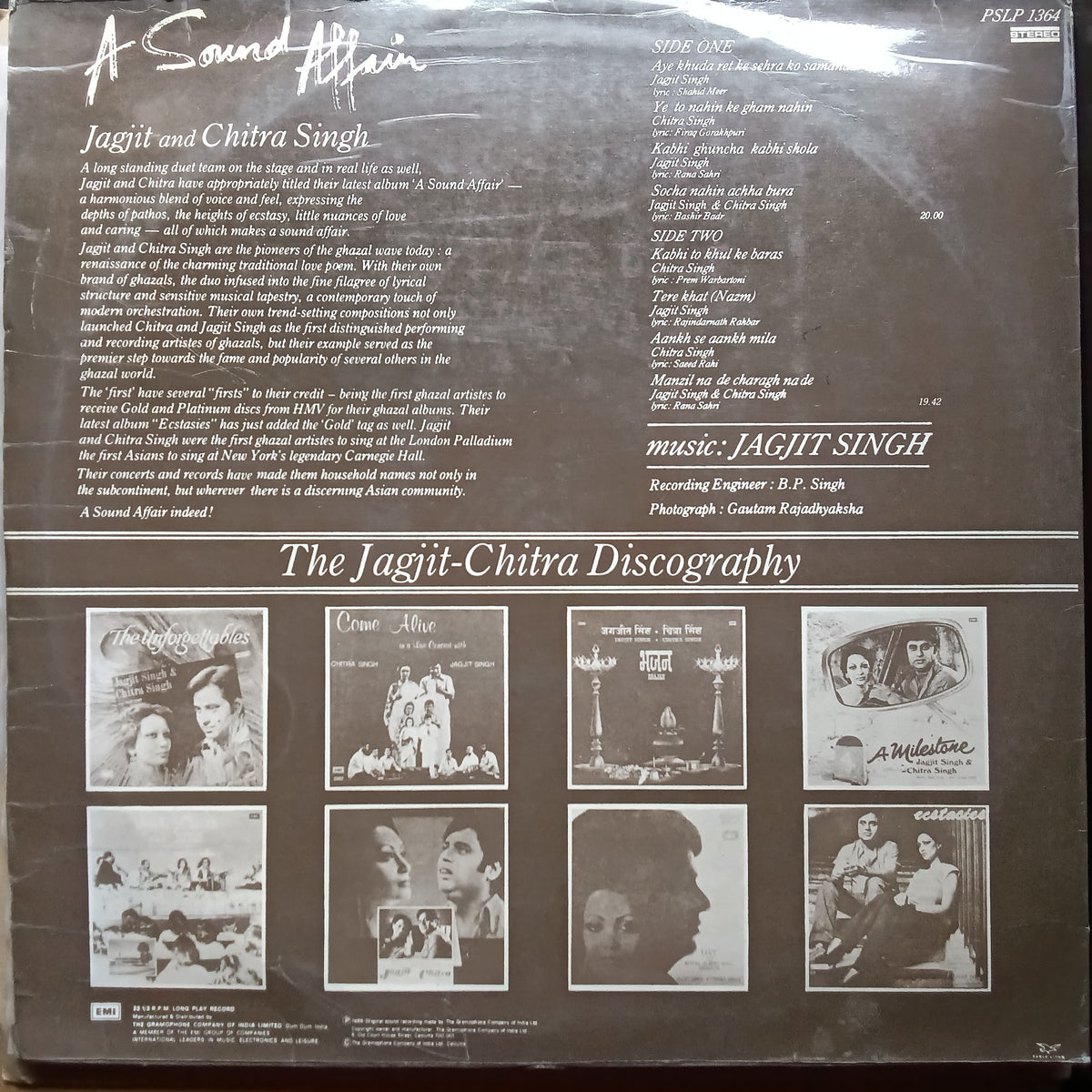 Jagjit And Chitra Singh - A Sound Affair (Vinyl)