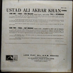 Ali Akbar Khan  - Raga Des Malhar / Raga Nat Bhairav (Vinyl)