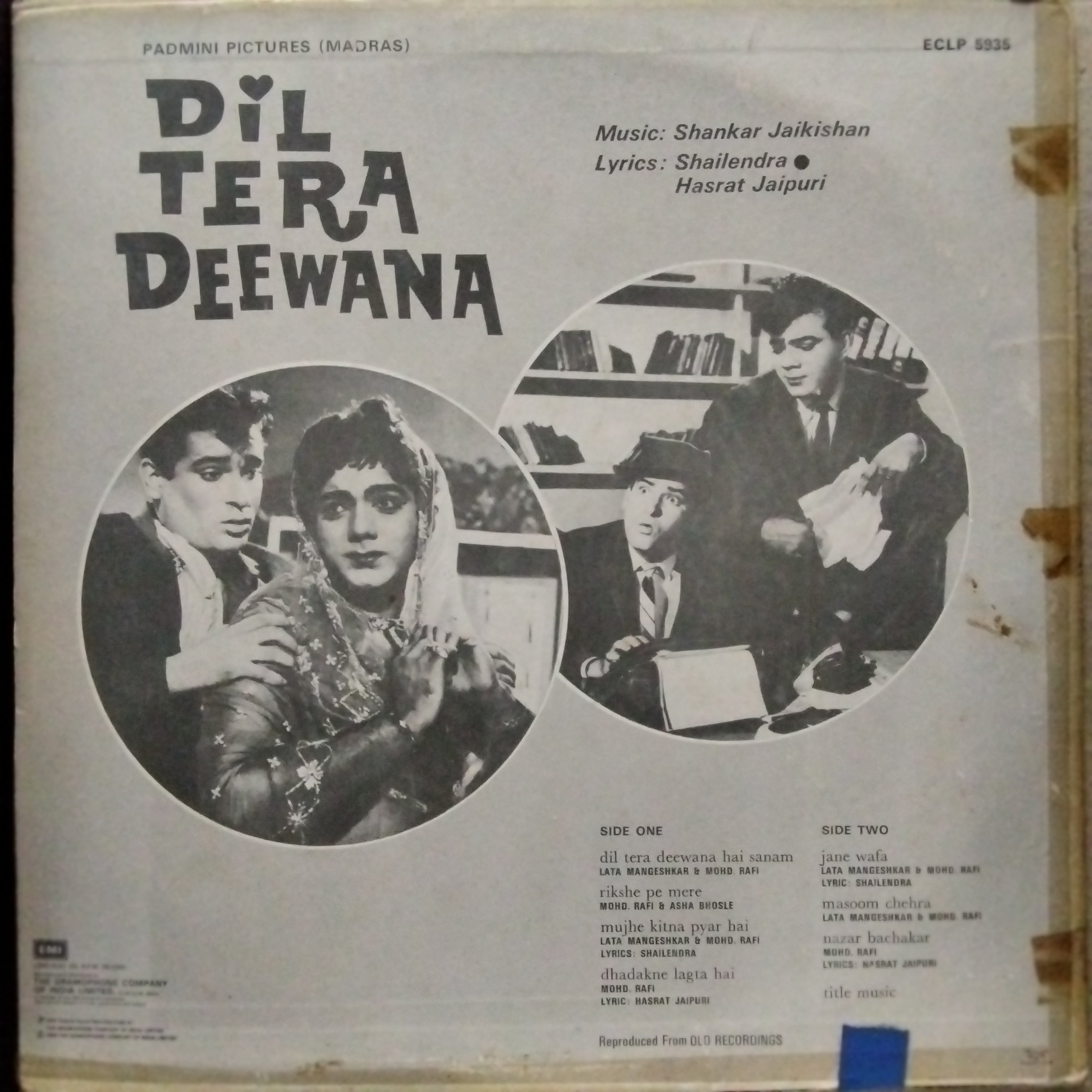 Shankar Jaikishan - Dil Tera Deewana (Vinyl)