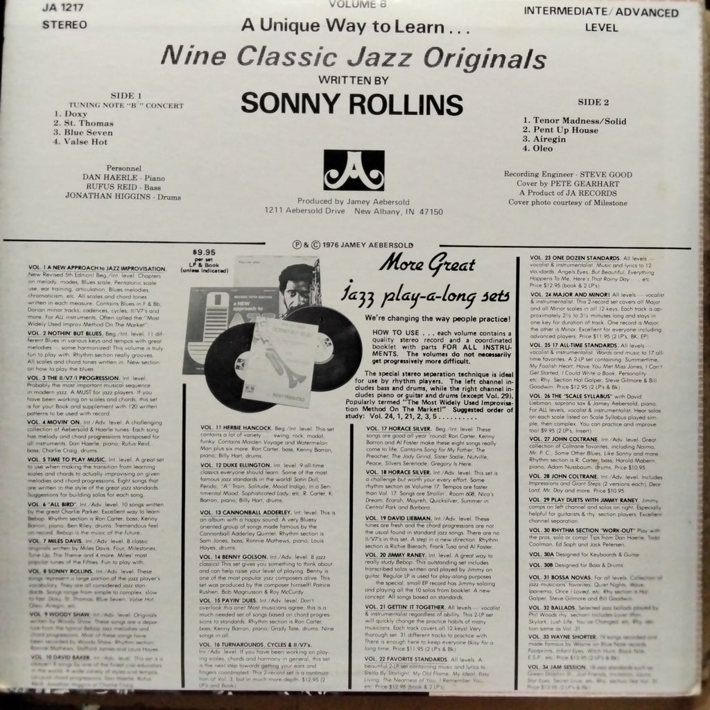 Jamey Aebersold  - Sonny Rollins Nine Classic Jazz Originals (Vinyl)