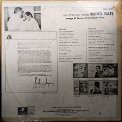 Mohd. Rafi*  - An Evening With Mohd. Rafi (Songs Of Love...From Hindi Films) (Vinyl)