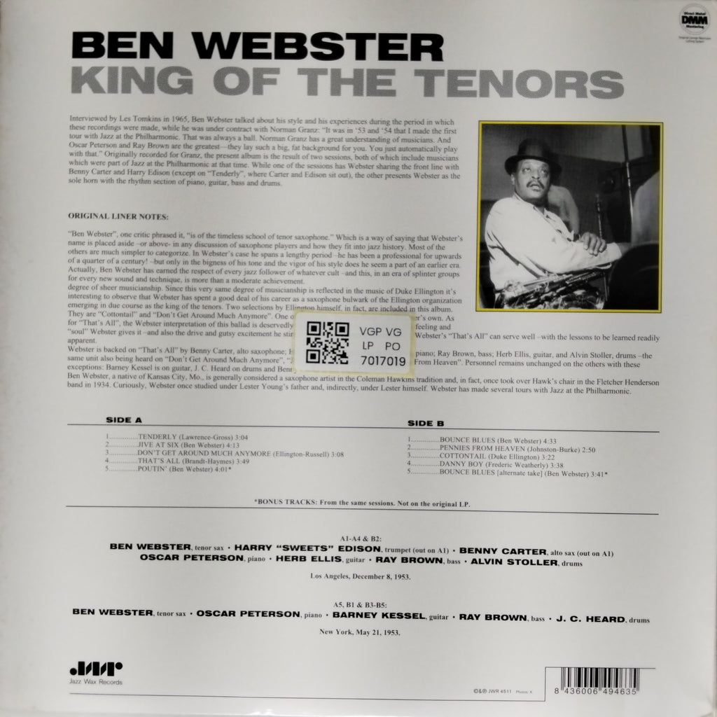 Ben Webster - King of the Tenors (Vinyl)