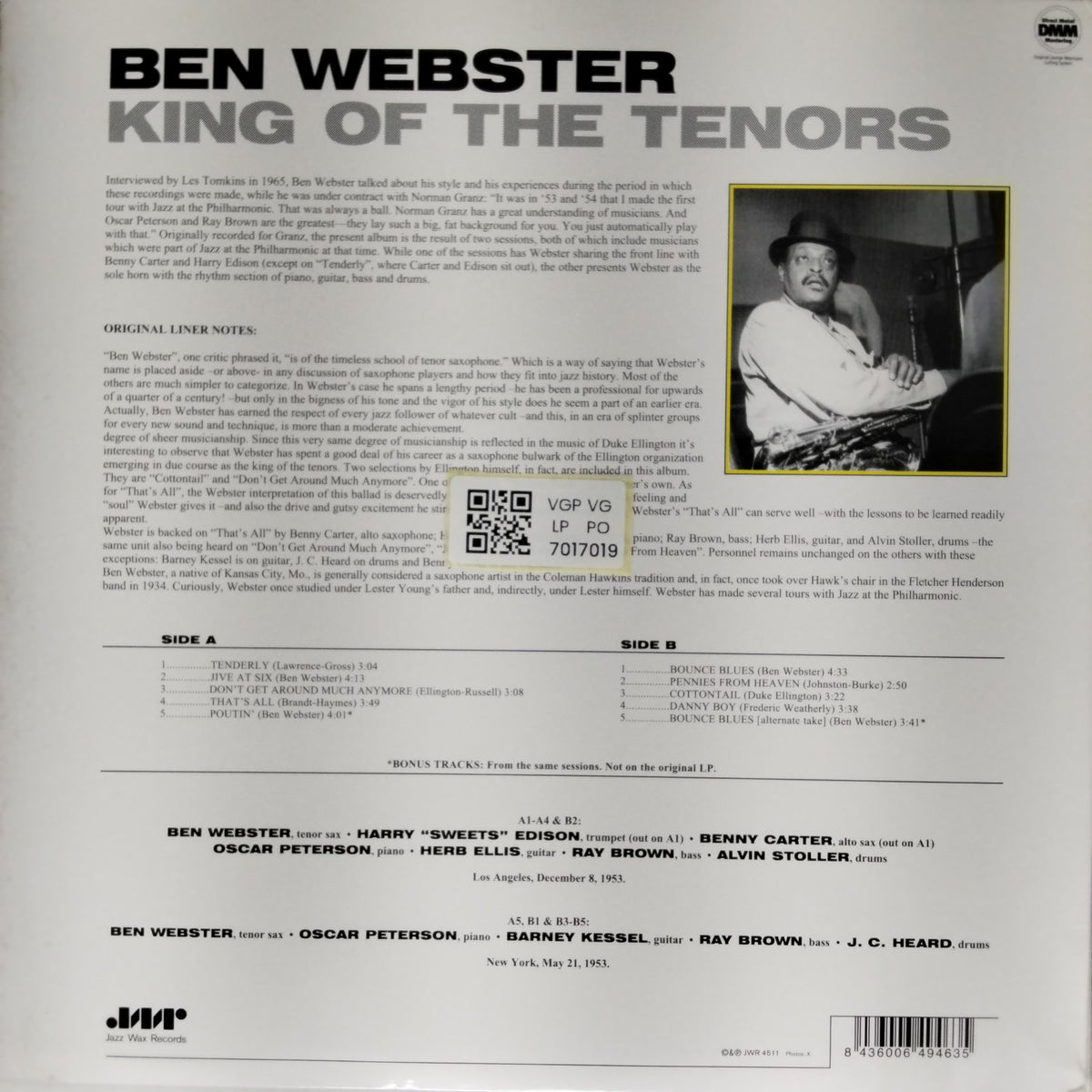Ben Webster - King of the Tenors (Vinyl)