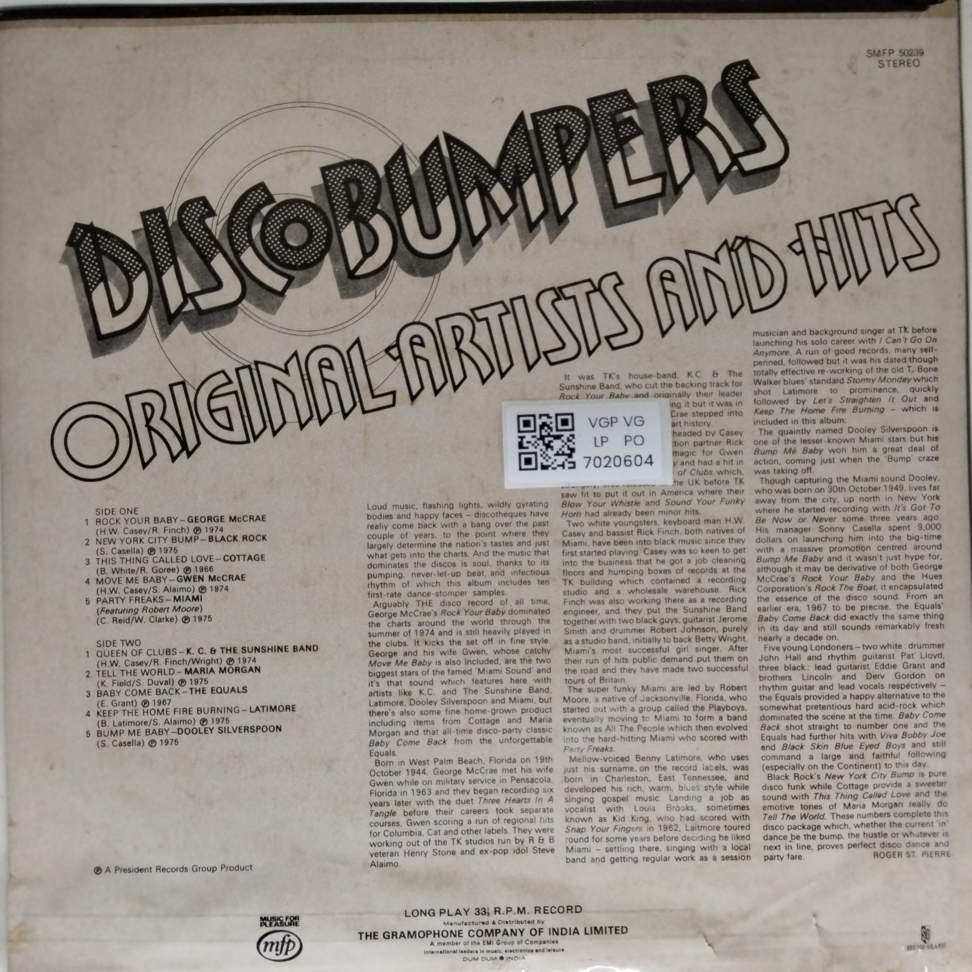 Various - Disco Bumpers: Original Artists and Hits (Vinyl)