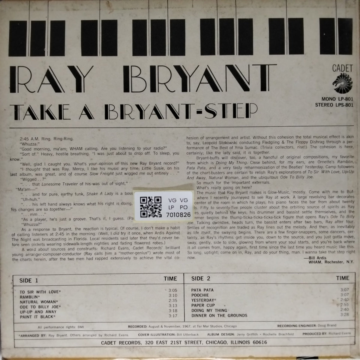 Ray Bryant, The Richard Evans Orchestra - Take A Bryant Step (Vinyl)
