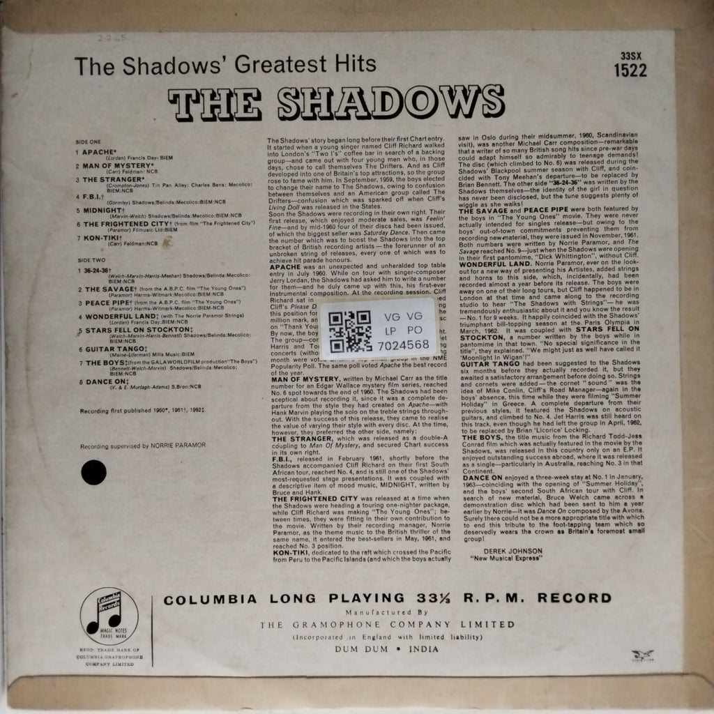 The Shadows - The Shadows' Greatest Hits (Vinyl)