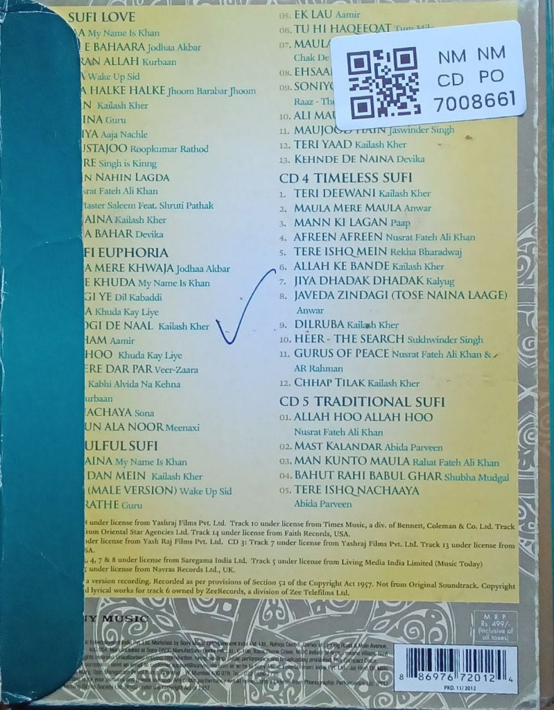 Various - Sufiaana - The Complete Sufi Experience (CD)