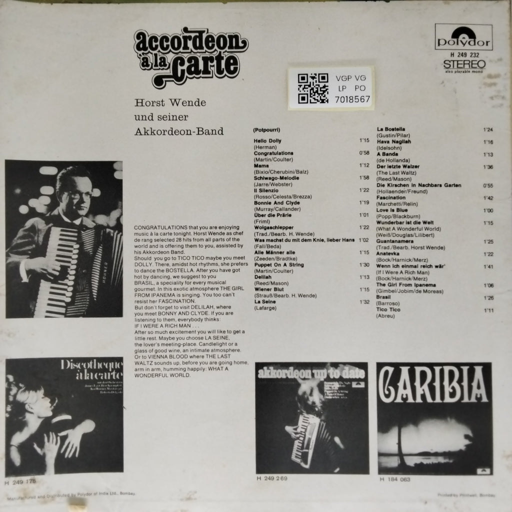 Horst Wende - accordeon à la carte Folge 2 (Vinyl)