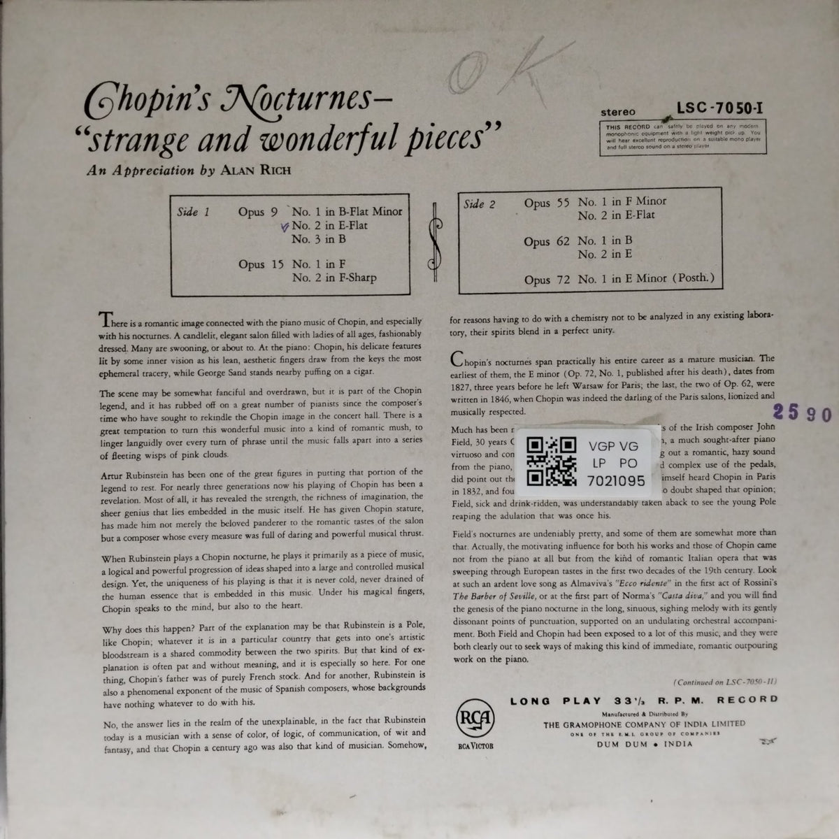 Arthur Rubinstein - Chopin: The Nocturnes (Vinyl)