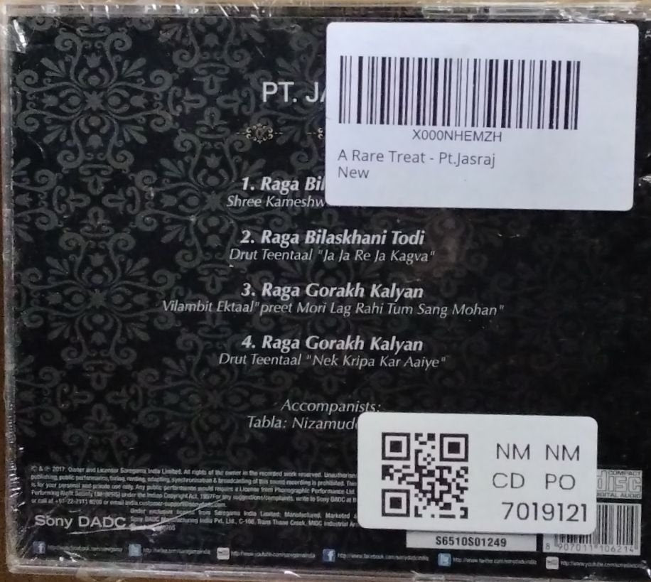 Pt. Jasraj - A Rare Treat (CD)