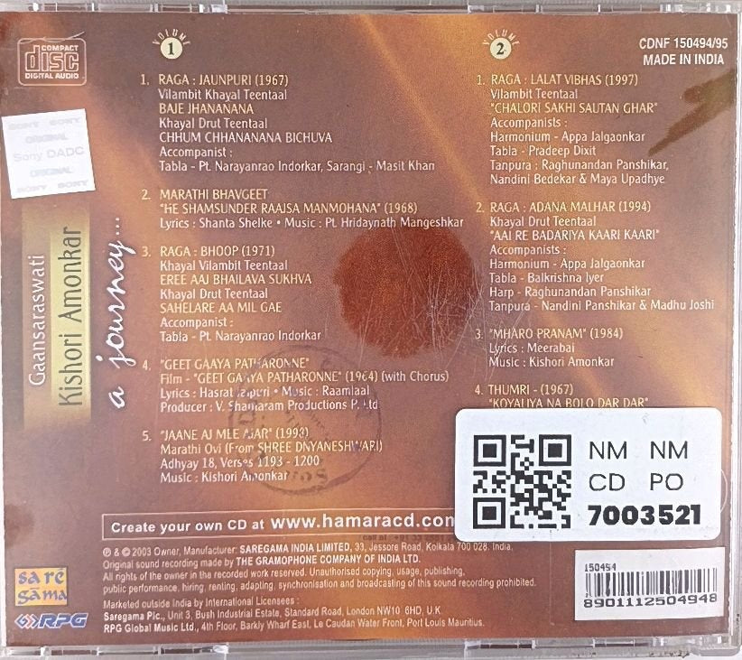 Kishori Amonkar - GaanSaraswati Kishori Amonkar - A Journey (CD) (2)