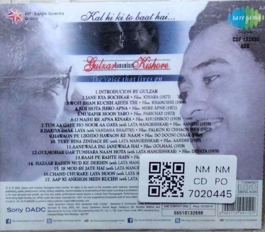 Various - Gulzar Remembers Kishore (CD)