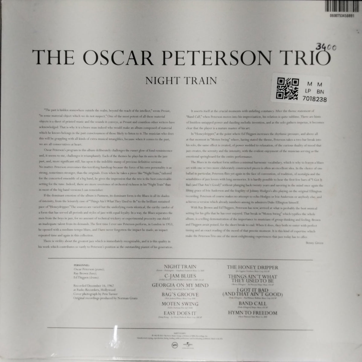 The Oscar Peterson Trio - Night Train (Vinyl)