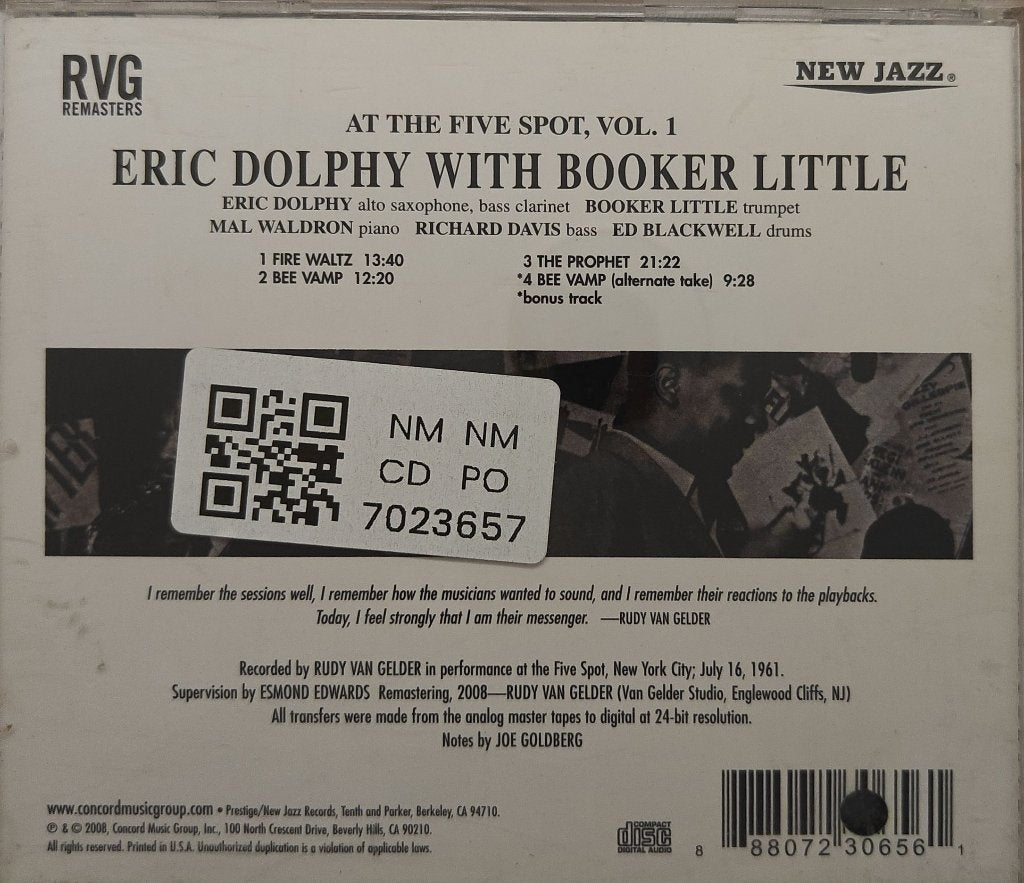 Eric Dolphy - At the Five Spot, Vol. 1 (CD)