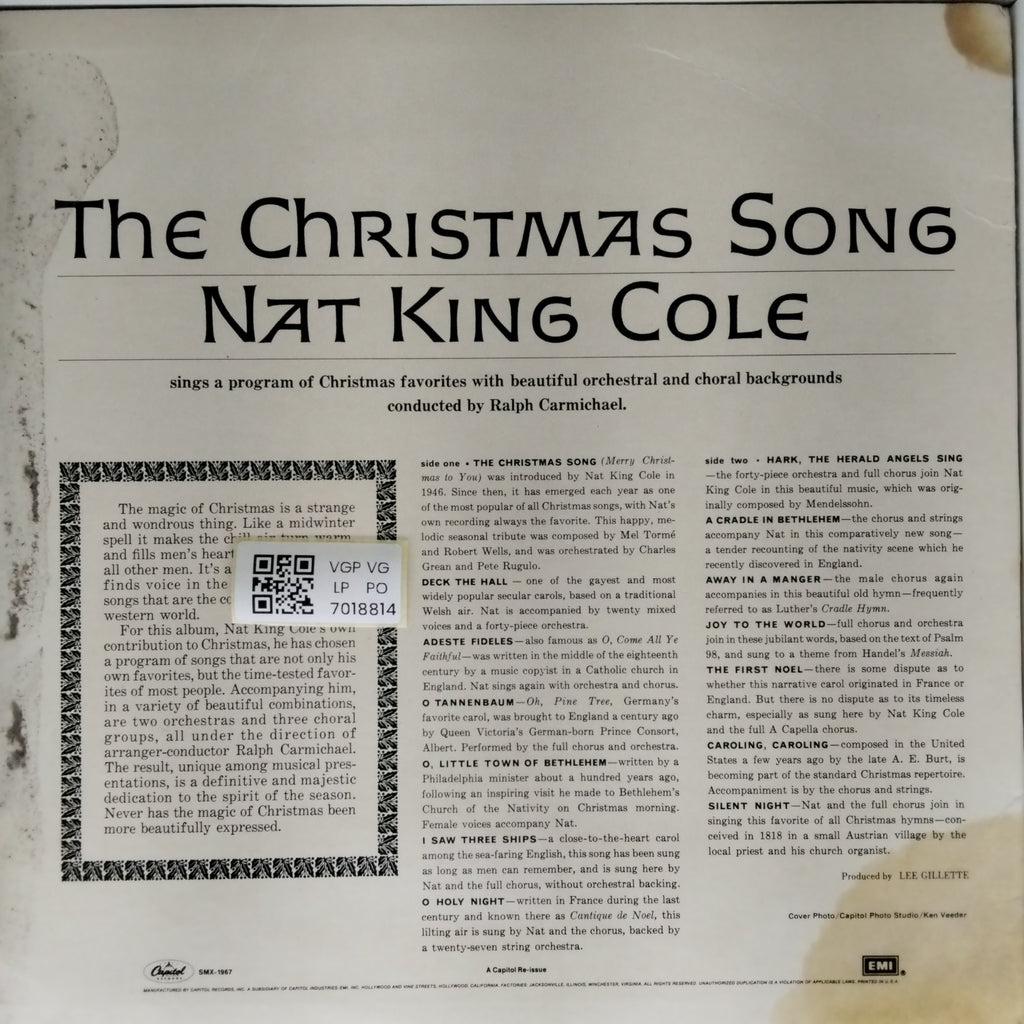 Nat King Cole - The Christmas Song (Vinyl)