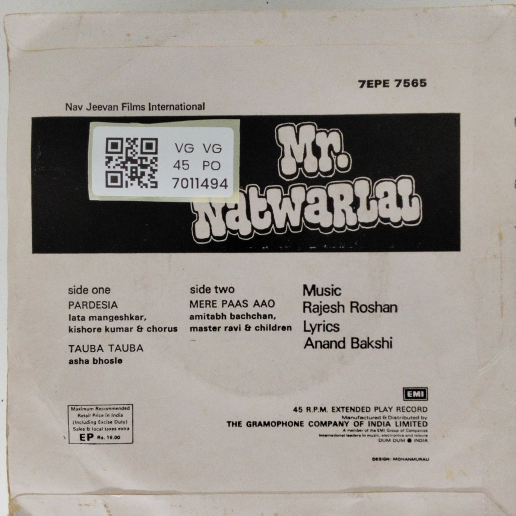 Rajesh Roshan - Mr. Natwarlal (45-RPM)