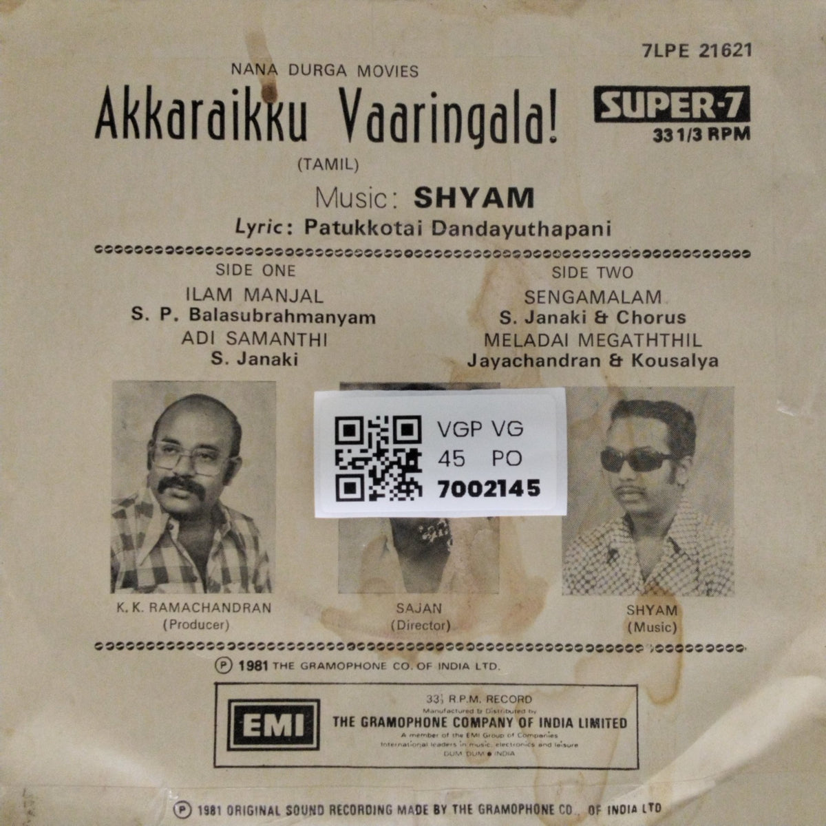 Shyam - Akkaraikku Vaaringala (45-RPM)
