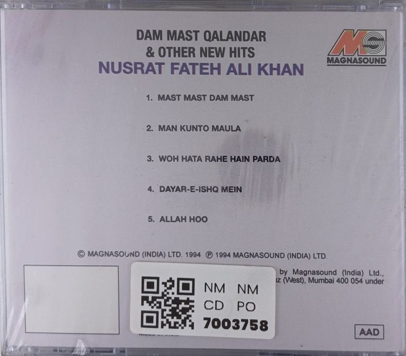 Nusrat Fateh Ali Khan - Dam Mast Qalandar & Other New Hits (CD)