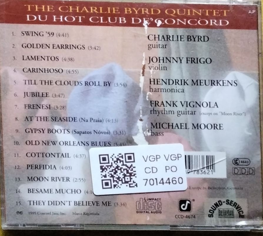Charlie Byrd Quintet - Du Hot Club De Concord (CD)