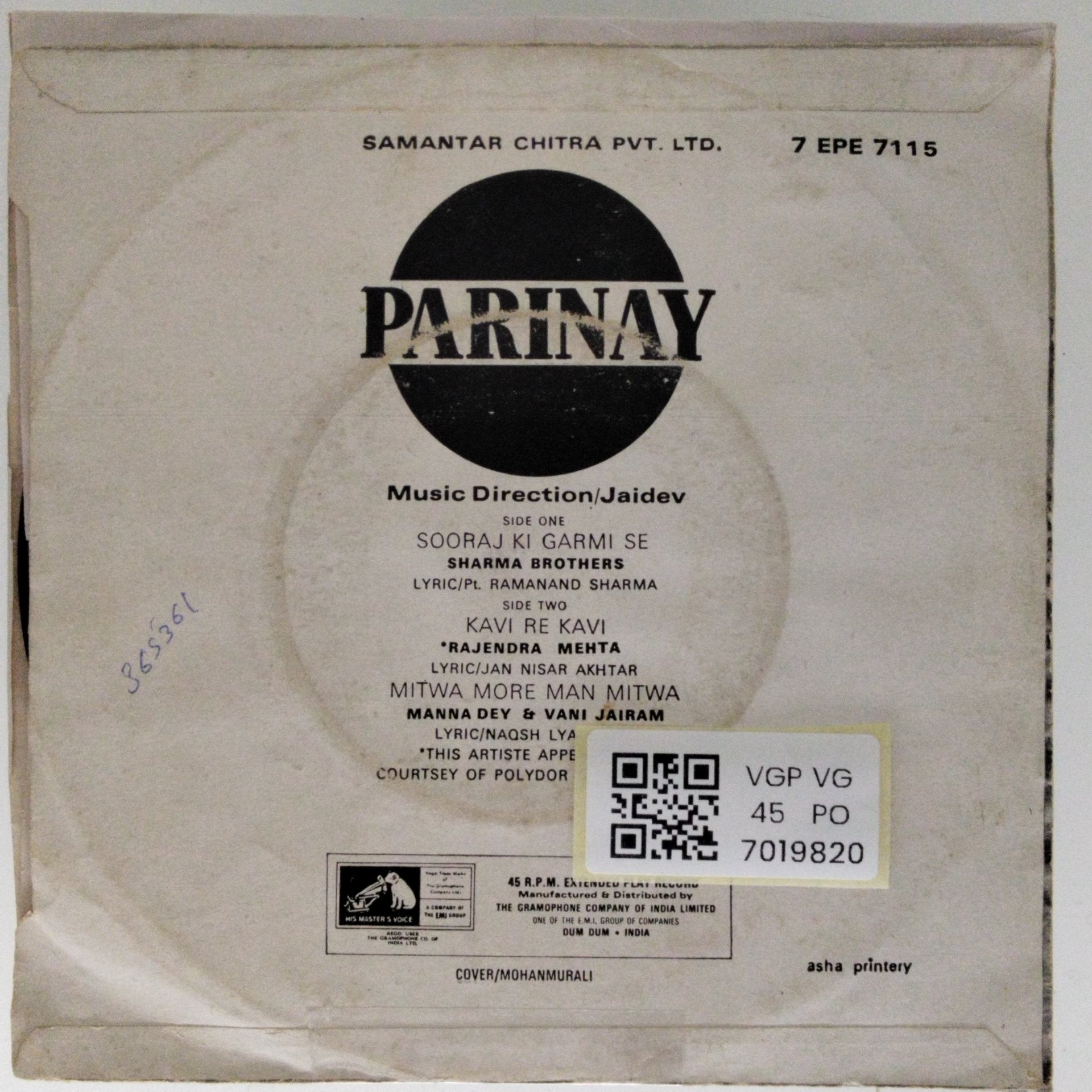 Jaidev - Parinay (45-RPM)