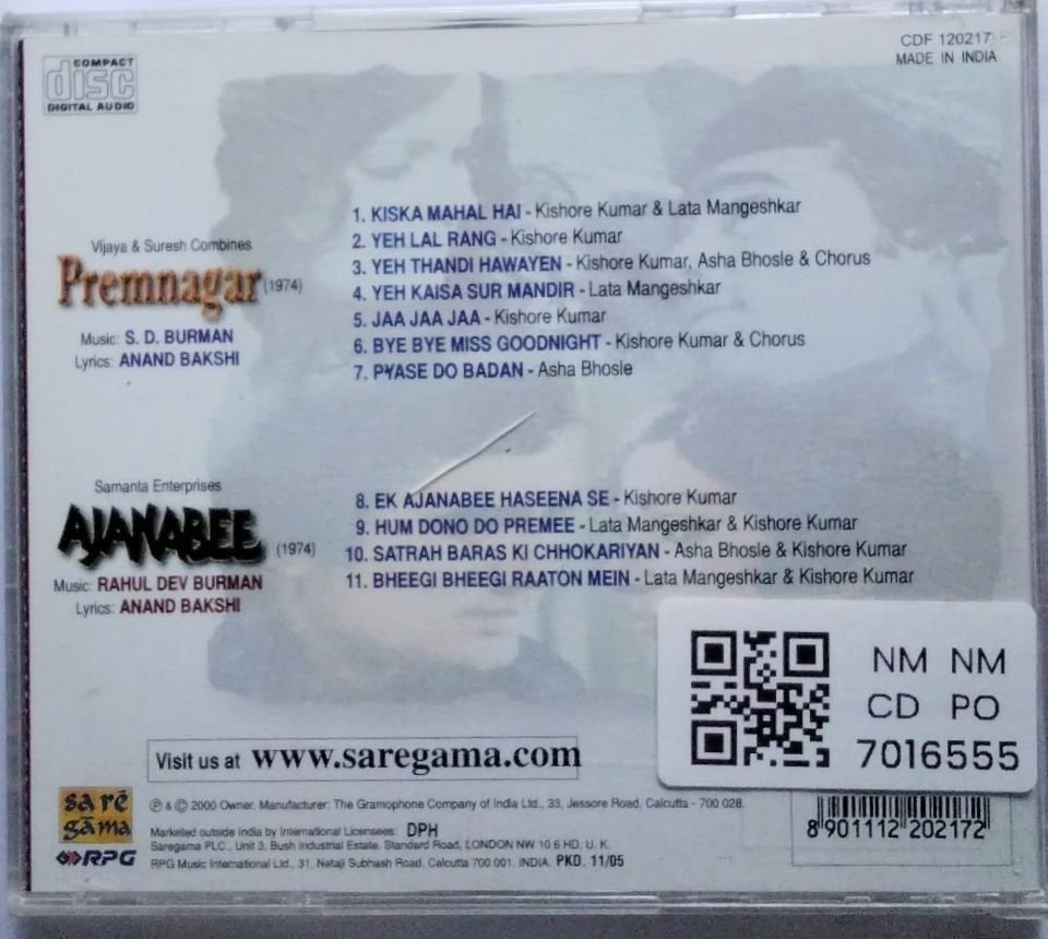 S. D. Burman, Rahul Dev Burman - Premnagar / Ajanabee (CD)