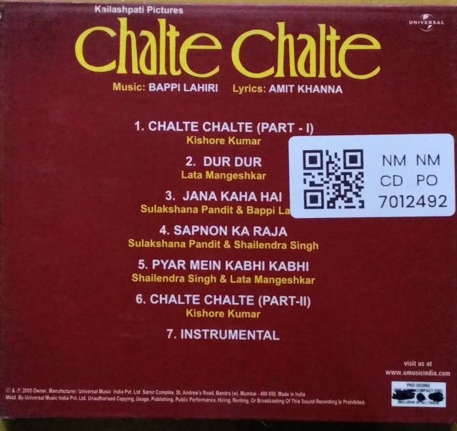 Bappi Lahiri - Chalte Chalte (CD)