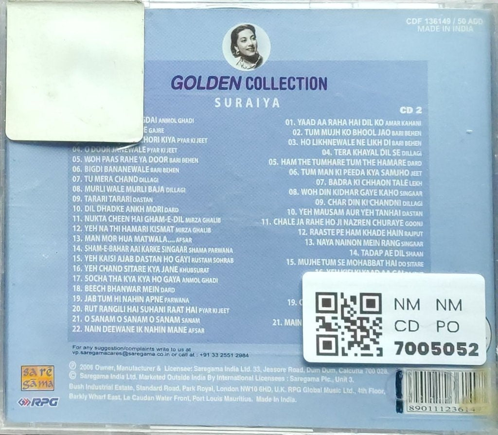 Suraiya - Golden Collection - Her Greatest Hits (CD) (2)