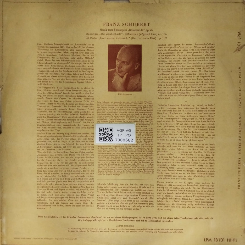 Franz Schubert - Musik zum Schauspiel 'Rosamunde' op. 26 (Vinyl)
