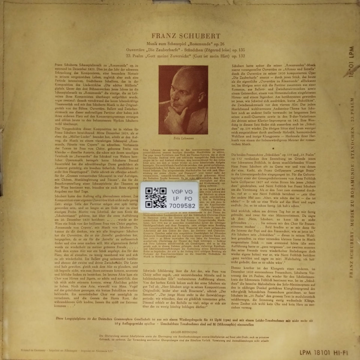 Franz Schubert - Musik zum Schauspiel 'Rosamunde' op. 26 (Vinyl)