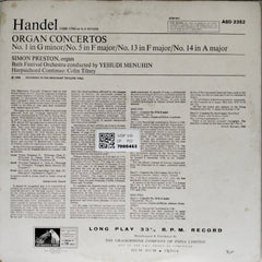 Simon Preston, Bath Festival Orchestra, Yehudi Menuhin - Handel Organ Concertos (Vinyl)