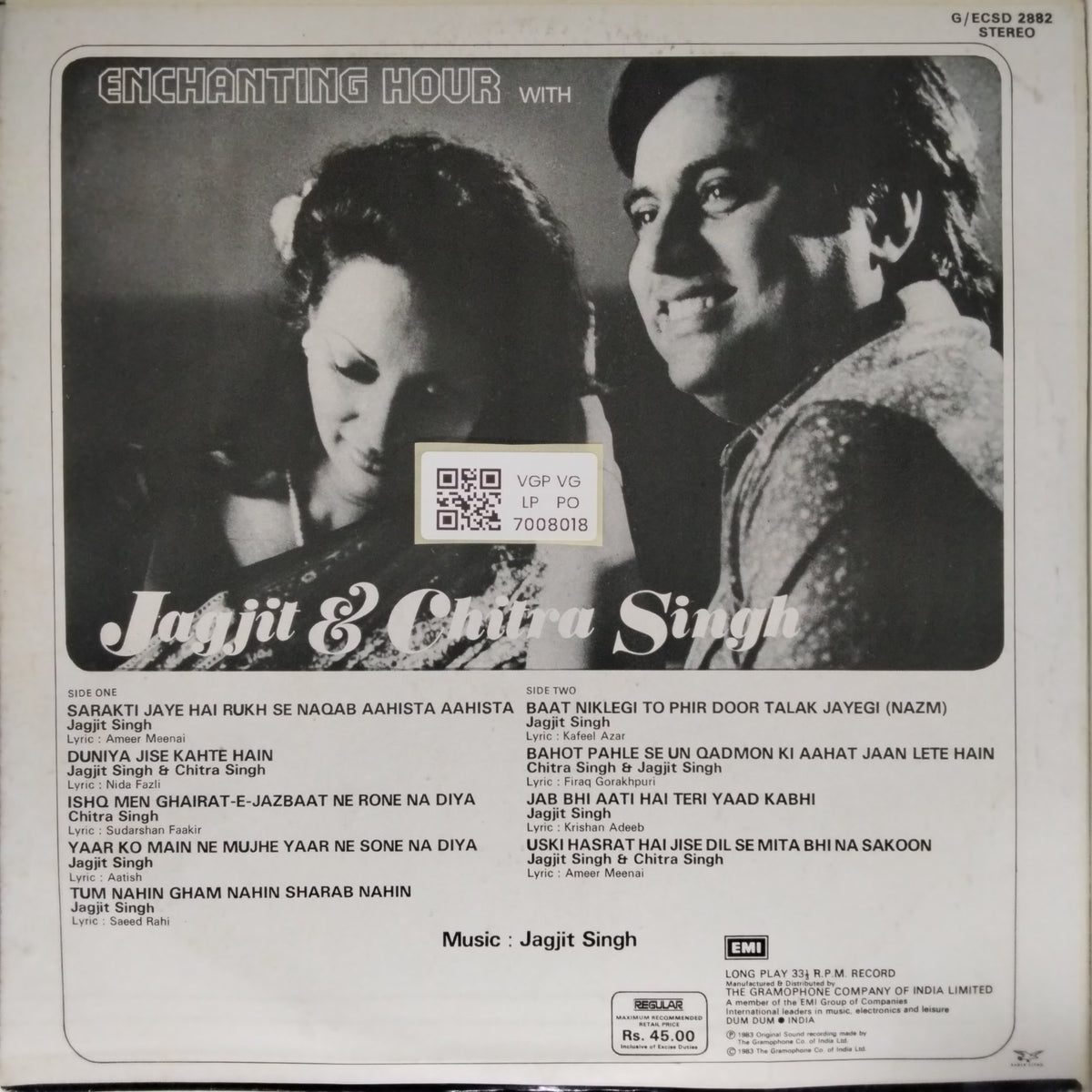 Jagjit Singh, Chitra Singh - Enchanting Hour with Jagjit & Chitra Singh (Vinyl)
