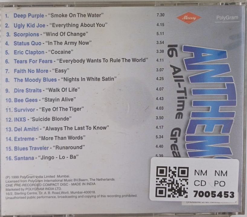 Various - Anthems 16 All-Time Greats (CD)