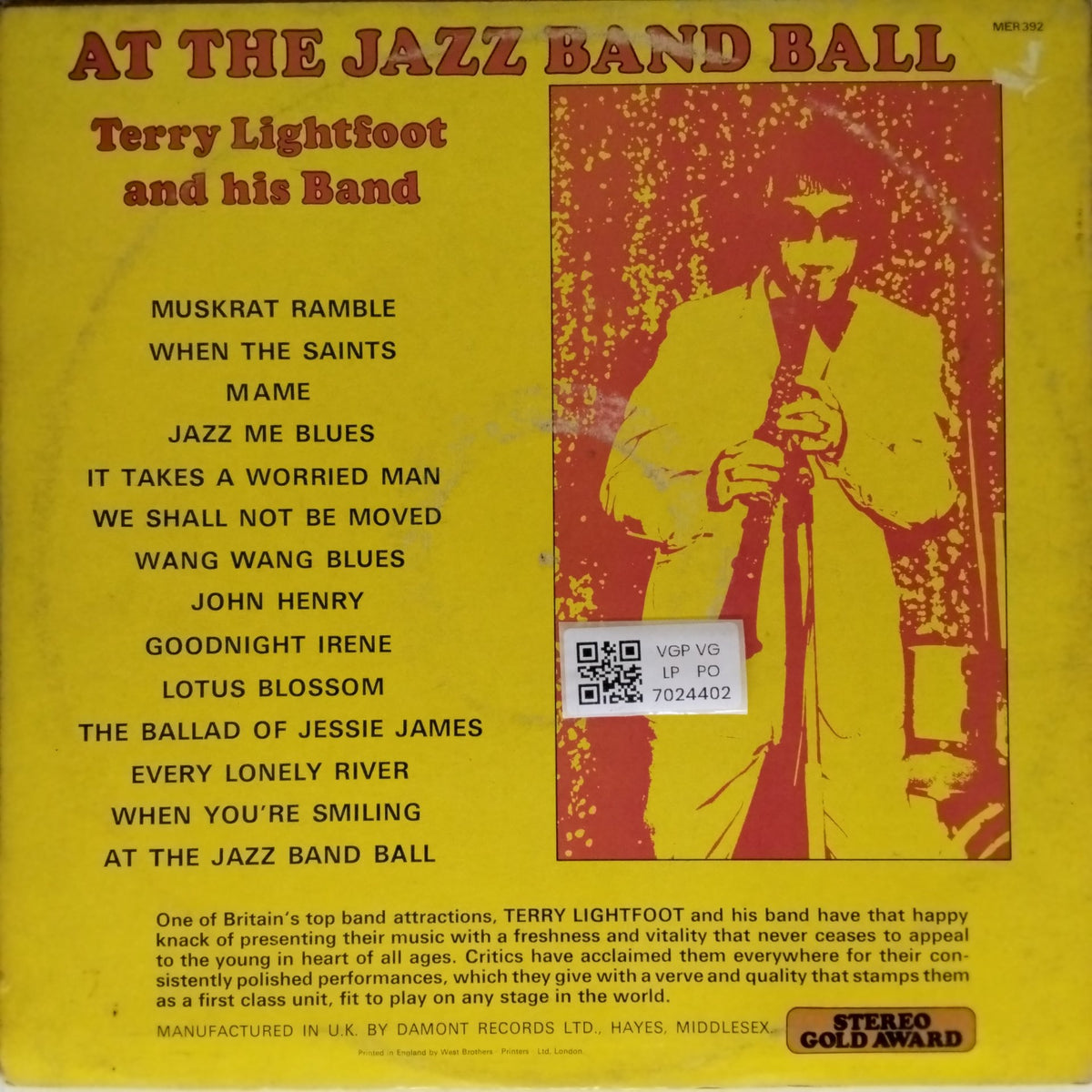 Terry Lightfoot and his Band - At the Jazz Band Ball (Vinyl)