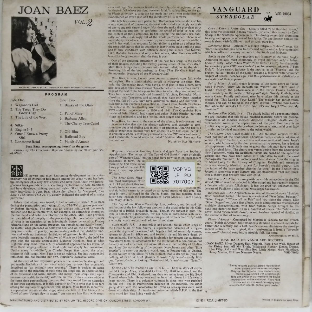 Joan Baez - Vol. 2 (Vinyl)