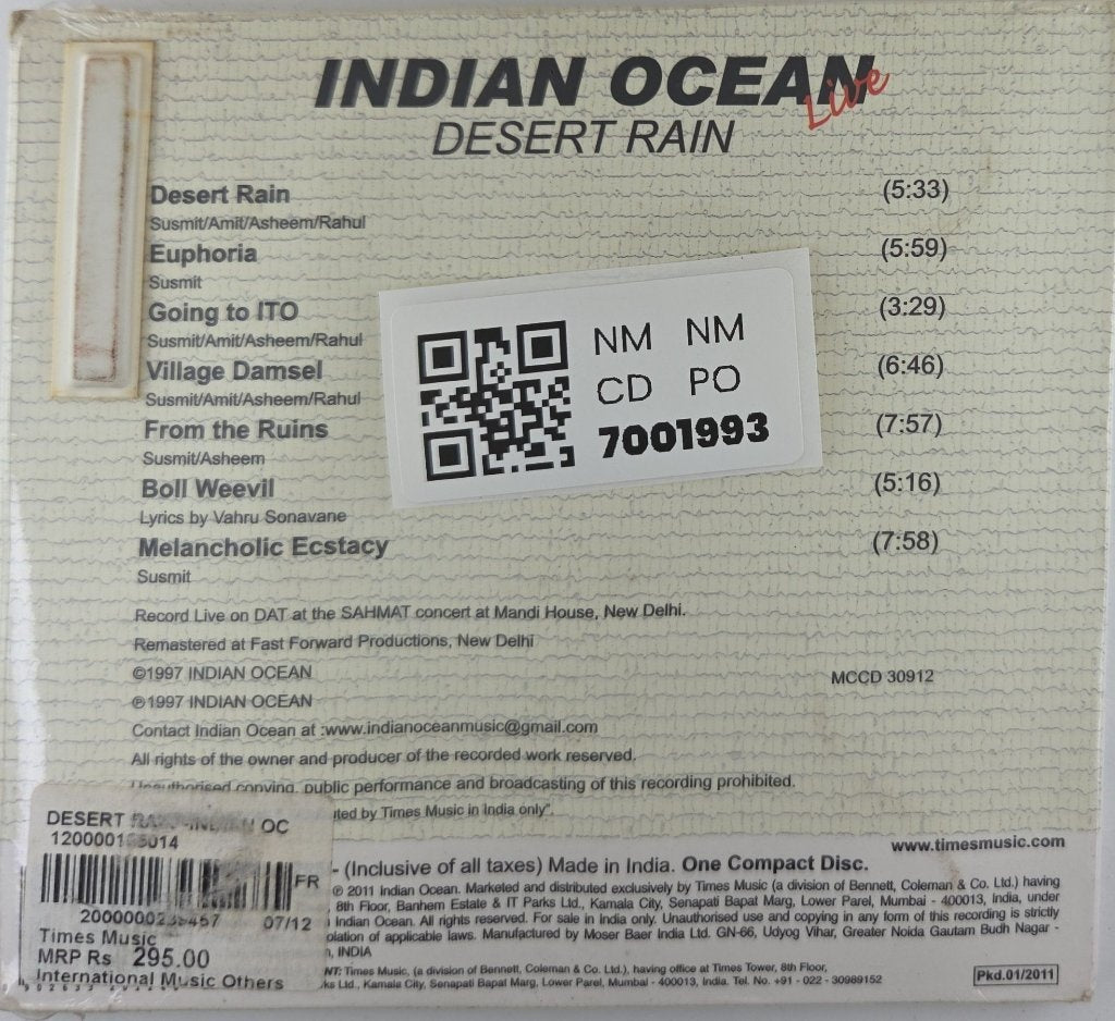 Indian Ocean - Desert Rain (CD)