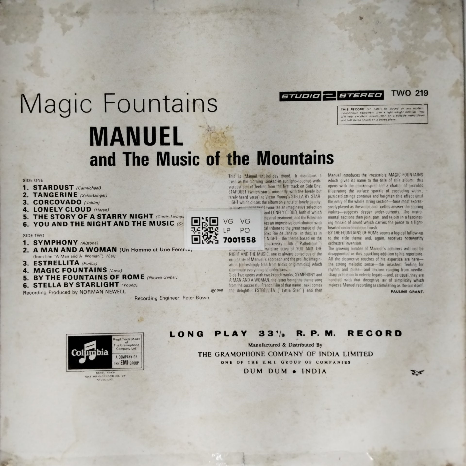 MANUEL and The Music of the Mountains - Magic Fountains (Vinyl)