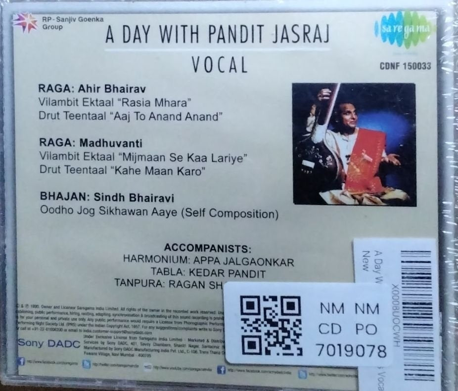 Pandit Jasraj - A Day With Pandit Jasraj (CD)