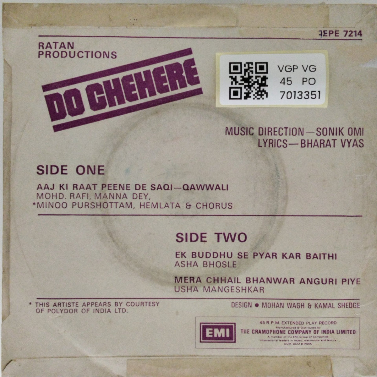 Sonik Omi - Do Chehere (45-RPM)