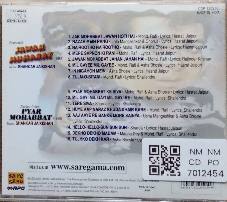 Shankar Jaikishan - Jawan Muhabat / Pyar Mohabbat (CD)