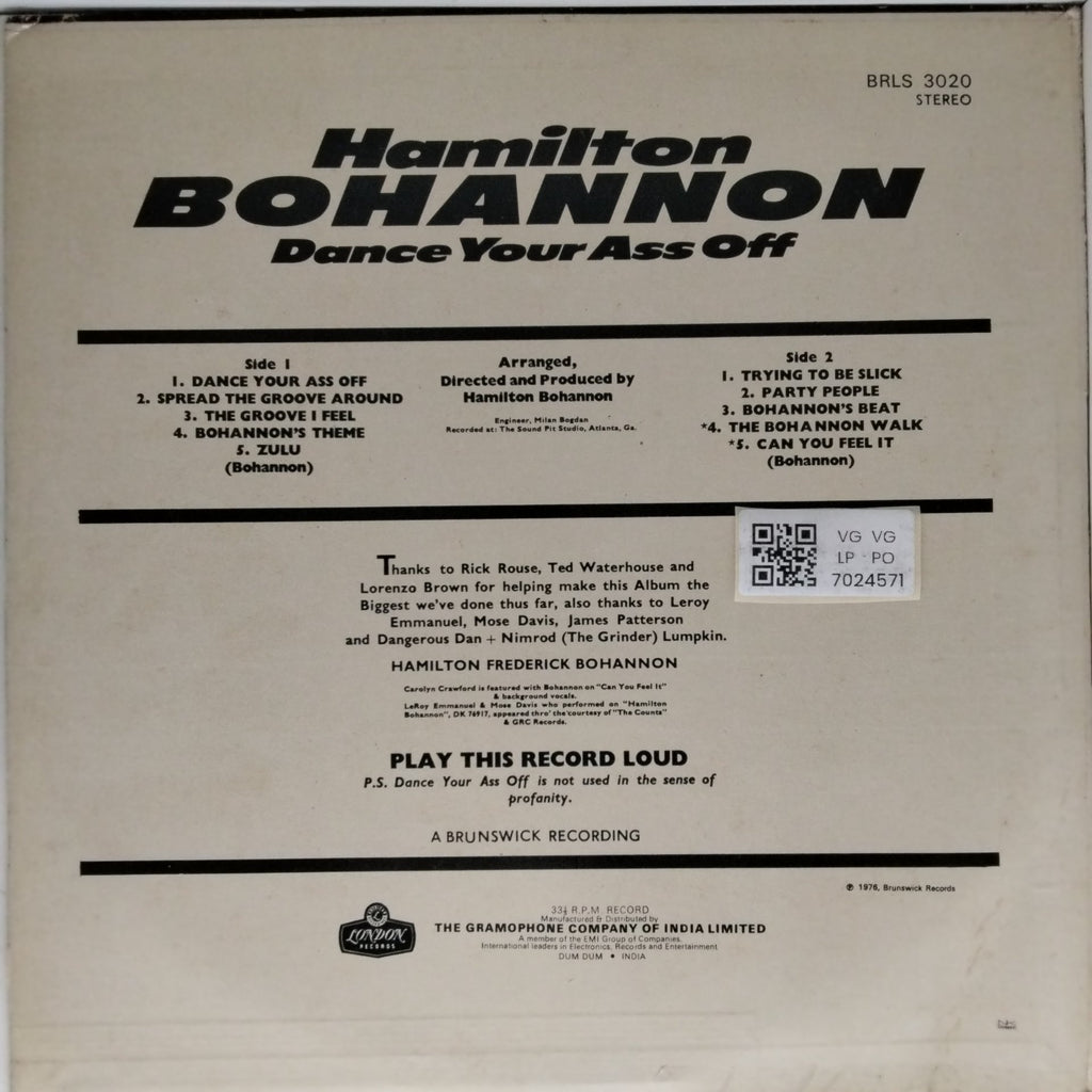 Hamilton Bohannon - Dance Your Ass Off (Vinyl)